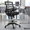 Flash Furniture Mesh Drafting Chair, Padded Arms, Black Mesh/Black Frame BL-LB-8801X-D-BLK-GG